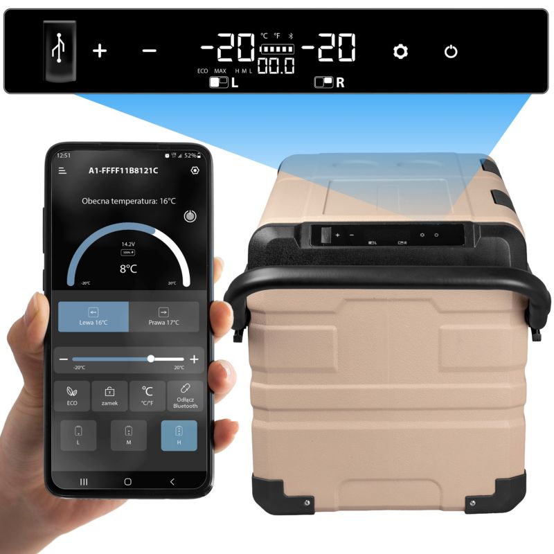 Lodówka turystyczna Vayox VA-EW39 kompresorowa samochodowa 12V/24V/230V 39L + akumulator 1 szt.