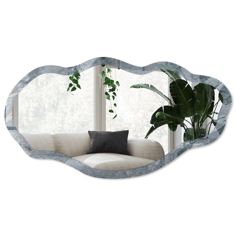Lustro asymetryczne w szklanej ramie Wallfluent 52x97 cm Skalna tekstura Do garderoby Styl loftowy 1 szt.