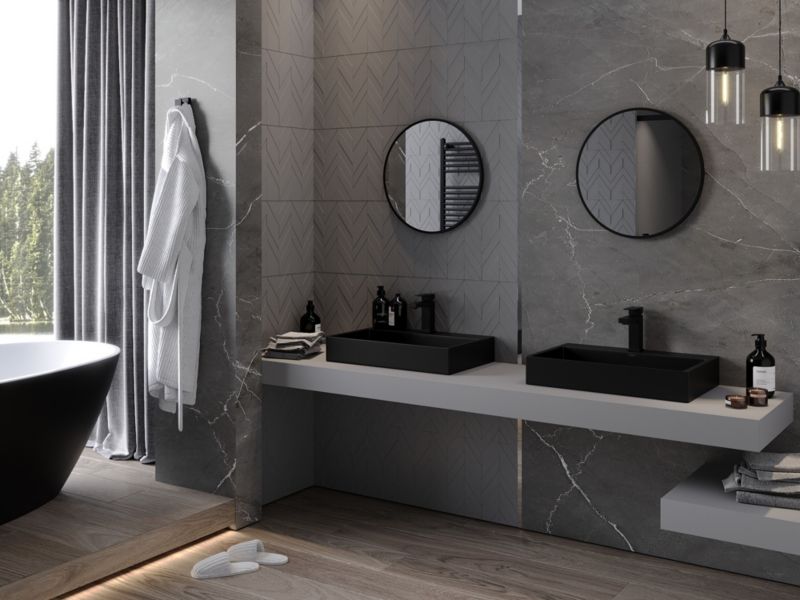 Lustro łazienkowe Mexen Loft czarne 40x40 cm 1 szt.