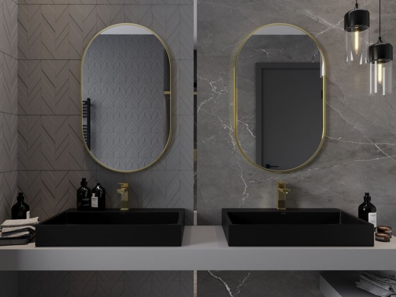 Lustro łazienkowe Mexen Loft złoty 90x55 cm 1 szt.