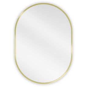 Lustro łazienkowe owalne Mexen Loft złoty 70x50 cm 1 szt.