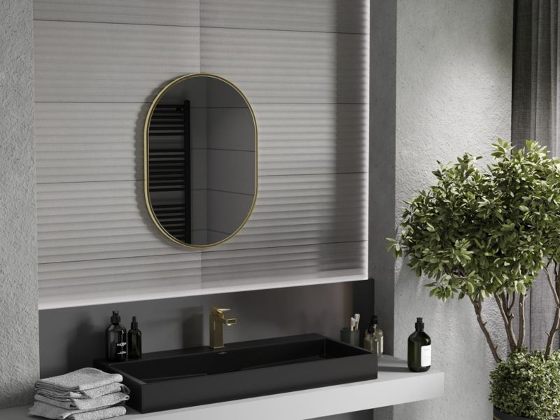 Lustro łazienkowe owalne Mexen Loft złoty 70x50 cm 1 szt.