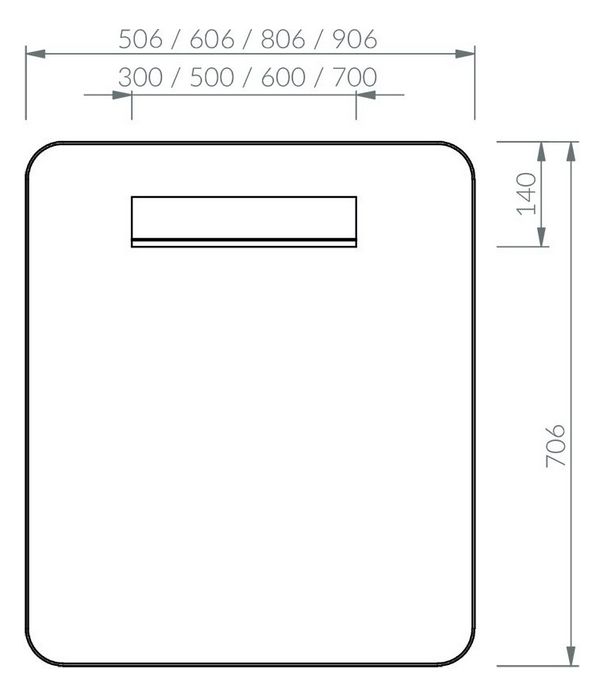 Lustro łazienkowe Ravak  STRIP 500x700 czarne z oświetleniem 1 szt