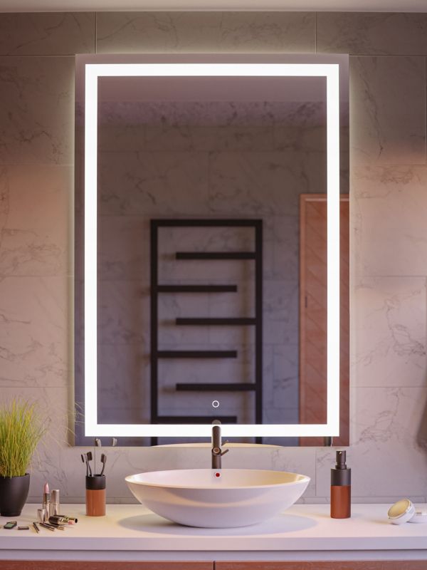 Lustro Łazienkowe stylowelustro prostokątne 50CMx70CM z LED 1szt.