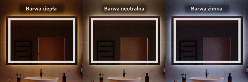 Lustro Łazienkowe stylowelustro prostokątne 50CMx70CM z LED 1szt.