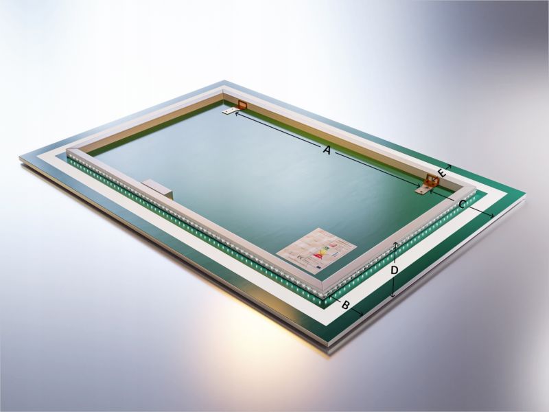 Lustro Łazienkowe stylowelustro prostokątne 50CMx70CM z LED 1szt.