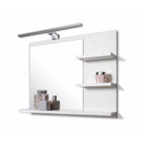 Lustro łazienkowe z półkami i oświetleniem LED Better Home, 60 x 50 x 12 cm, białe, 1 szt.