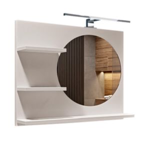 Lustro łazienkowe z półkami i oświetleniem LED Better Home, 60 x 50 x 12 cm, Białe, 1 szt.