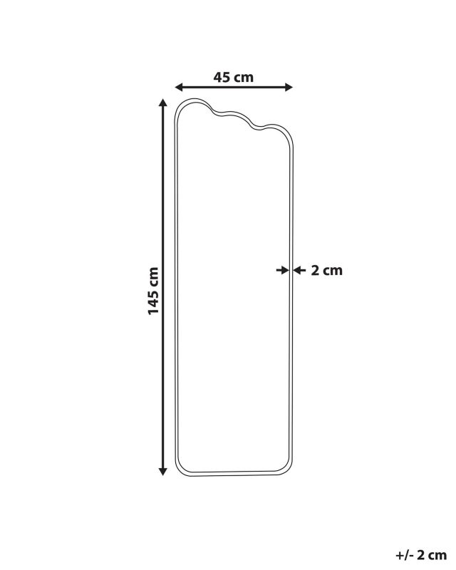 Lustro ścienne Abzac 45 cm 145 cm Metal Złamana biel 1 szt.