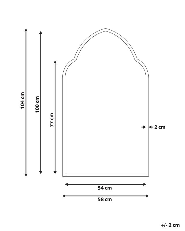 Lustro ścienne Aconchi 54 cm 100 cm Metal Złoty 1 szt.