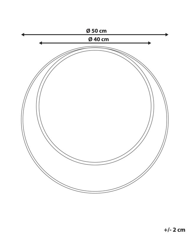 Lustro ścienne Agde 50 cm 50 cm Metal Czarny 1 szt.