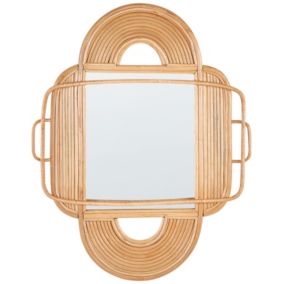 Lustro ścienne Alcorn 70 cm 90 cm Rattan Naturalny 1 szt.