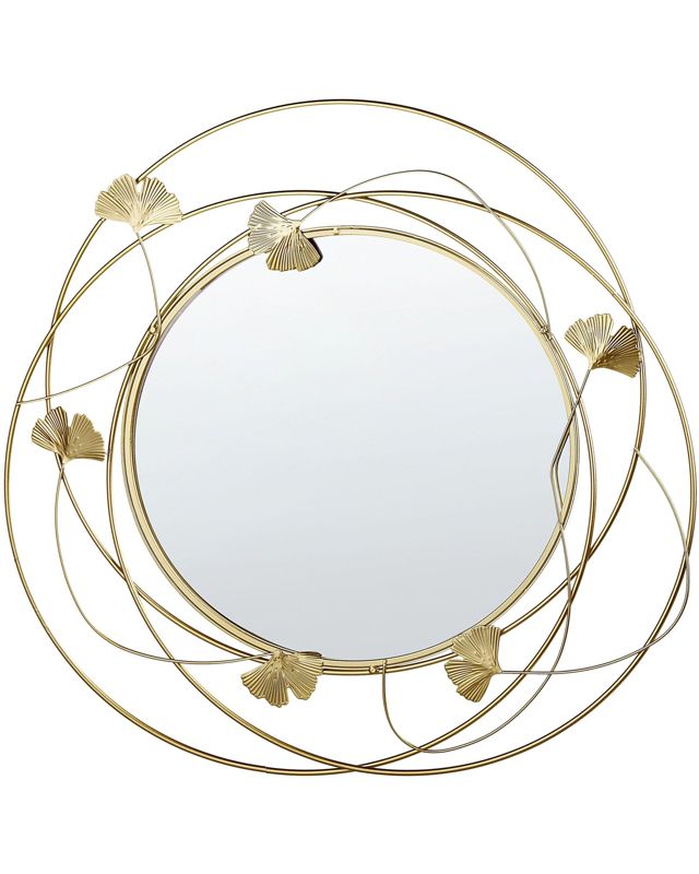 Lustro ścienne Anglet 47 cm 45 cm Metal Złoty 1 szt.