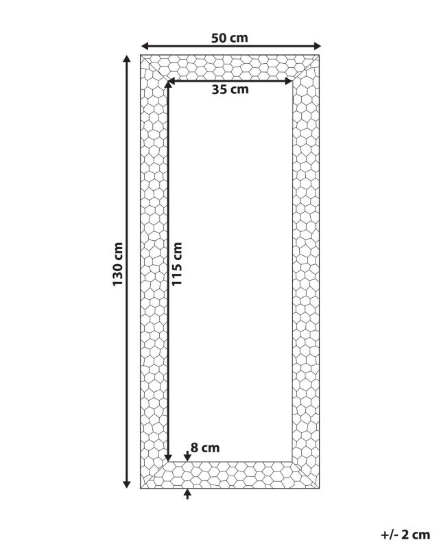 Lustro ścienne Antibes 50 cm 130 cm Złoty 1 szt.