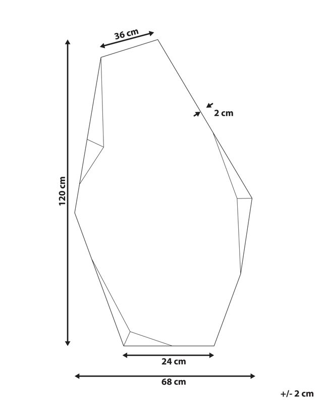 Lustro ścienne Arguel 68 cm 120 cm Złoty 1 szt.