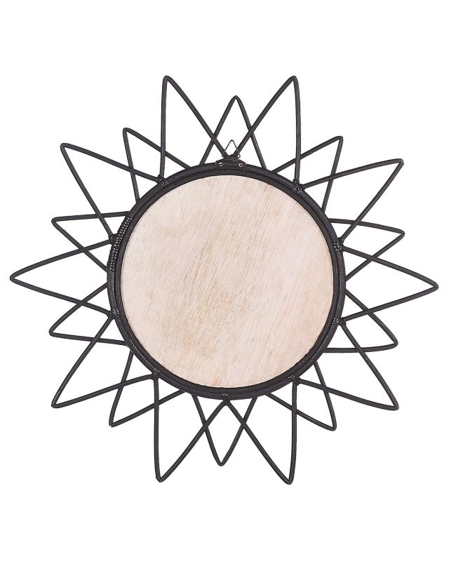 Lustro ścienne Aroek 61 cm 61 cm Rattan Czarny 1 szt.