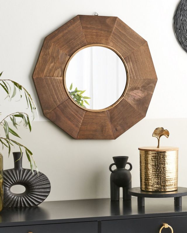 Lustro ścienne Asem 60 cm 60 cm Drewno Brązowy 1 szt.