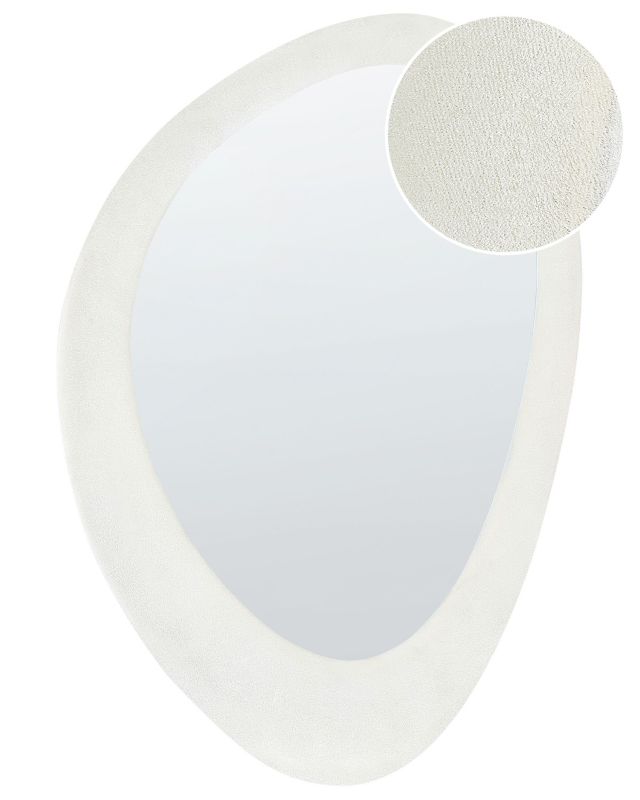 Lustro ścienne Audes 60 cm 90 cm Welur Złamana biel 1 szt.