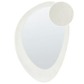 Lustro ścienne Audes 60 cm 90 cm Welur Złamana biel 1 szt.