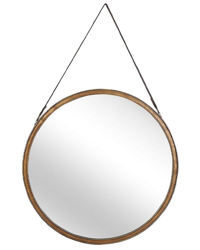 Lustro ścienne Autun 60 cm 60 cm Metal Złoty 1 szt.