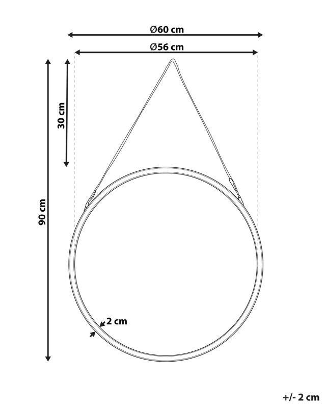 Lustro ścienne Autun 60 cm 60 cm Metal Złoty 1 szt.