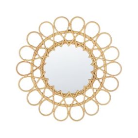 Lustro ścienne Babai 60 cm 60 cm Rattan Naturalny 1 szt.