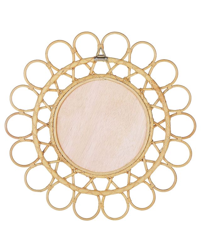 Lustro ścienne Babai 60 cm 60 cm Rattan Naturalny 1 szt.