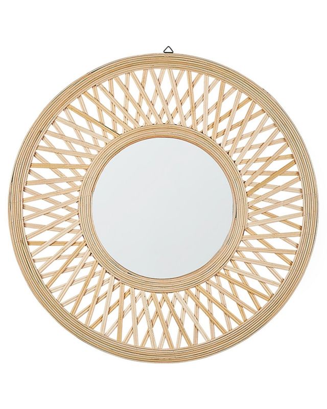 Lustro ścienne Bacata 60 cm 60 cm Drewno bambusowe Naturalny 1 szt.