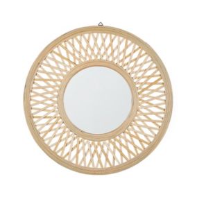 Lustro ścienne Bacata 60 cm 60 cm Drewno bambusowe Naturalny 1 szt.