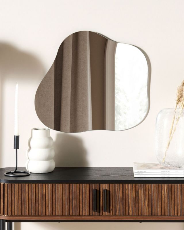 Lustro ścienne Bagneux 50 cm 55 cm Srebrny 1 szt.