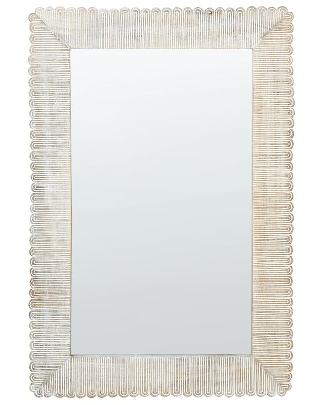 Lustro ścienne Baugy 63 cm 94 cm Drewno Biały 1 szt.