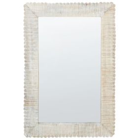 Lustro ścienne Baugy 63 cm 94 cm Drewno Biały 1 szt.