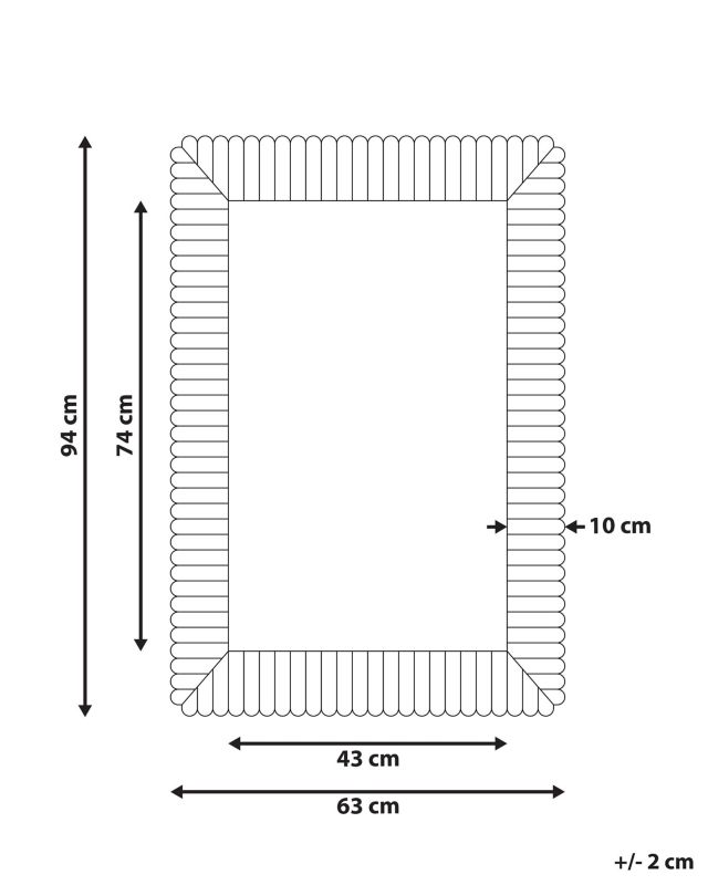 Lustro ścienne Baugy 63 cm 94 cm Drewno Biały 1 szt.