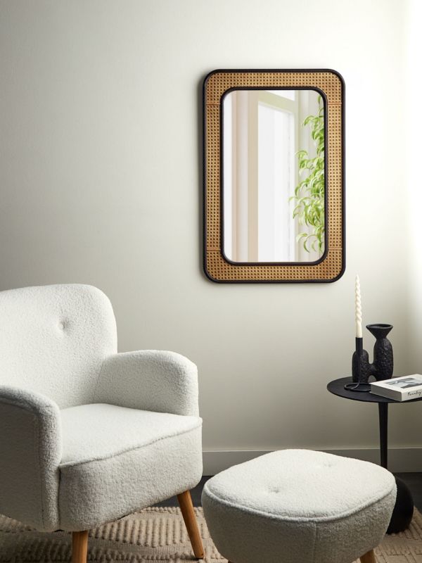 Lustro ścienne Bernas 60 cm 90 cm Naturalny 1 szt.