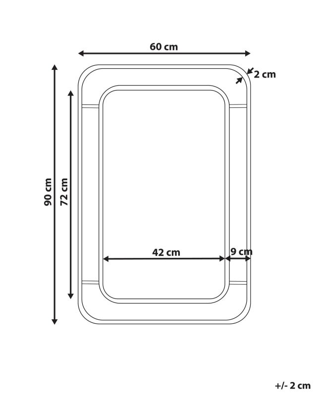 Lustro ścienne Bernas 60 cm 90 cm Naturalny 1 szt.