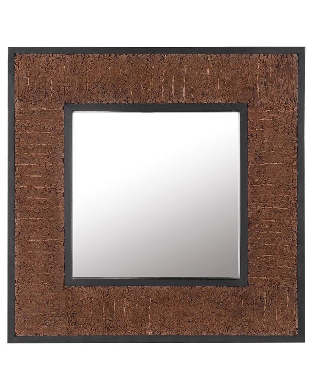 Lustro ścienne Boise 60 cm 60 cm Drewno Ciemne drewno 1 szt.