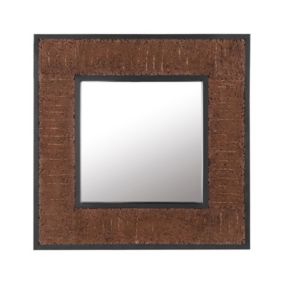 Lustro ścienne Boise 60 cm 60 cm Drewno Ciemne drewno 1 szt.