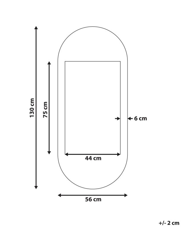Lustro ścienne Briant 56 cm 130 cm Drewno Biały 1 szt.