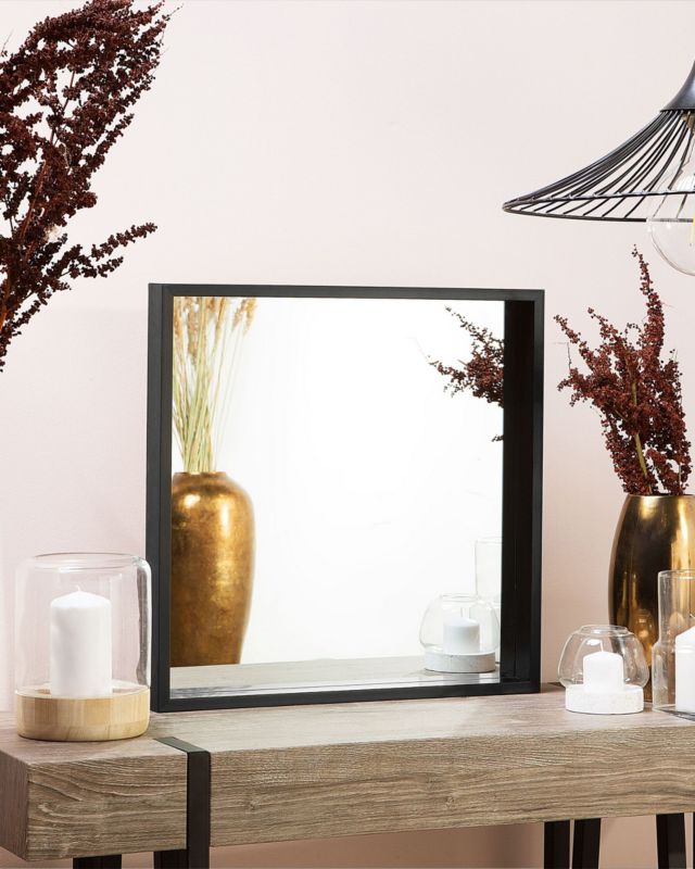 Lustro ścienne Brignoles 50 cm 50 cm Czarny 1 szt.