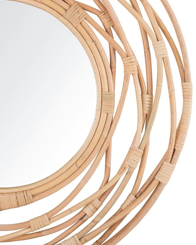 Lustro ścienne Burgis 75 cm 75 cm Rattan Naturalny 1 szt.