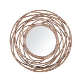 Lustro ścienne Burgis 75 cm 75 cm Rattan Piaskowy 1 szt.