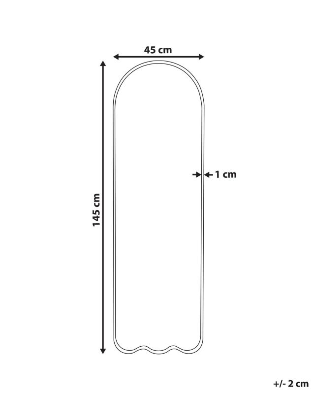 Lustro ścienne Bussy 45 cm 145 cm Metal Złamana biel 1 szt.