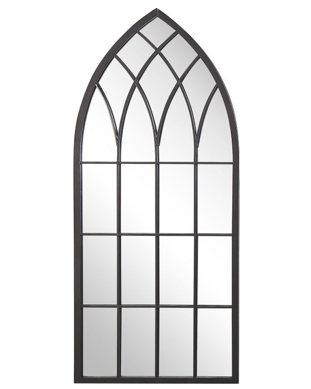 Lustro ścienne Cassel 50 cm 115 cm Metal Czarny 1 szt.