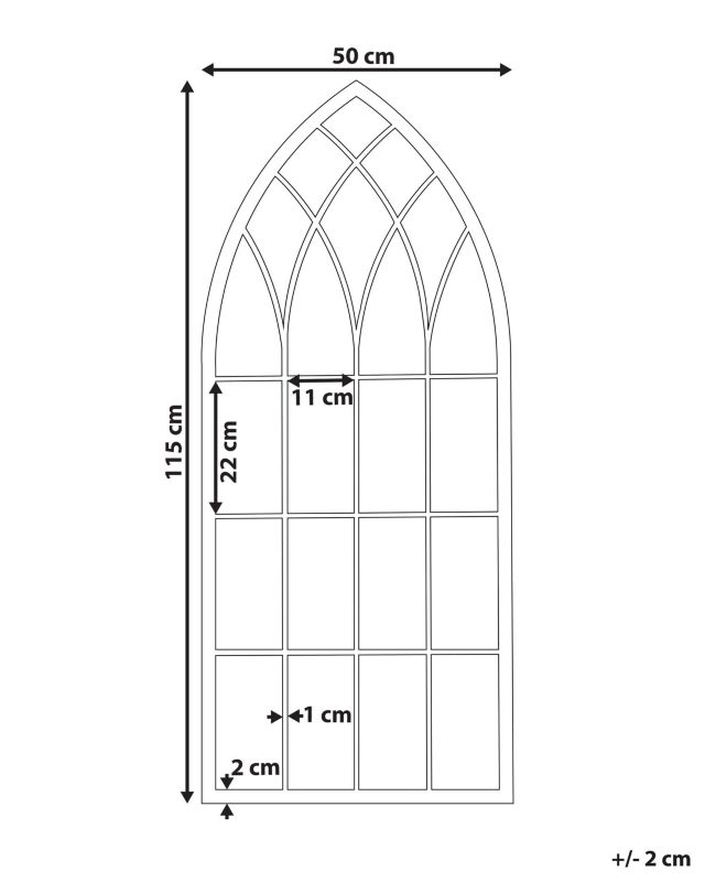 Lustro ścienne Cassel 50 cm 115 cm Metal Jasnoszary 1 szt.