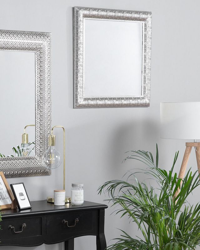 Lustro ścienne Cavan 65 cm 65 cm Metal Srebrny 1 szt.