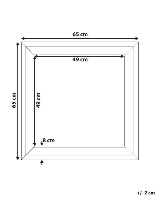 Lustro ścienne Cavan 65 cm 65 cm Metal Srebrny 1 szt.