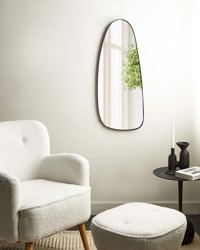 Lustro ścienne Cergy 39 cm 95 cm Metal Czarny 1 szt.