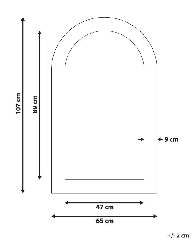 Lustro ścienne Chandon 65 cm 107 cm Drewno Biały 1 szt.