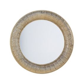 Lustro ścienne Channay 80 cm 80 cm Metal Złoty 1 szt.