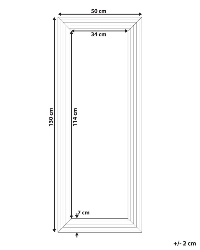 Lustro ścienne Chatain 50 cm 130 cm Srebrny 1 szt.